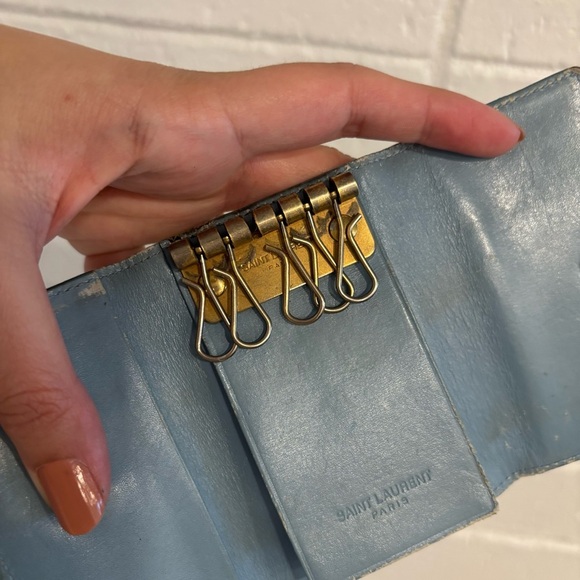 Saint Laurent vintage keyholder wallet in blue - Picture 12 of 13